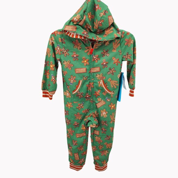 Disney Marvel Kids Size 4 Pajamas Gingerbread Superhero Hooded Holiday PJs - Picture 1 of 8